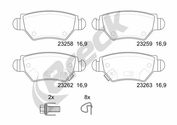 Set placute frana,frana disc 23258 00 704 10 BRECK